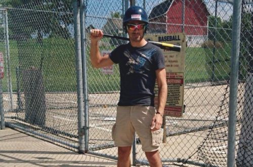 Papa découvre le baseball pendant son stage aux Etats-Unis