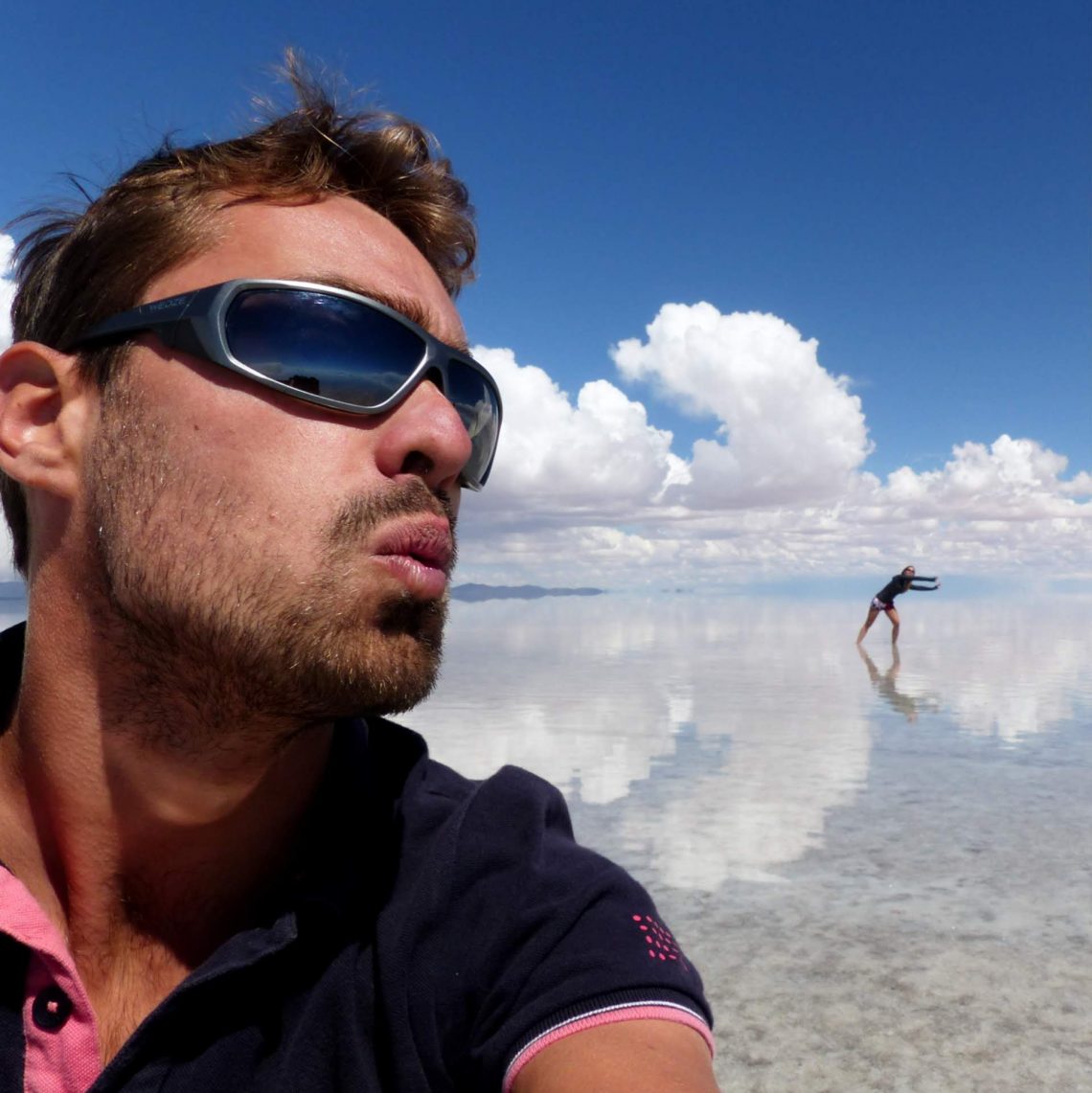 Dans le Salar de Uyuni