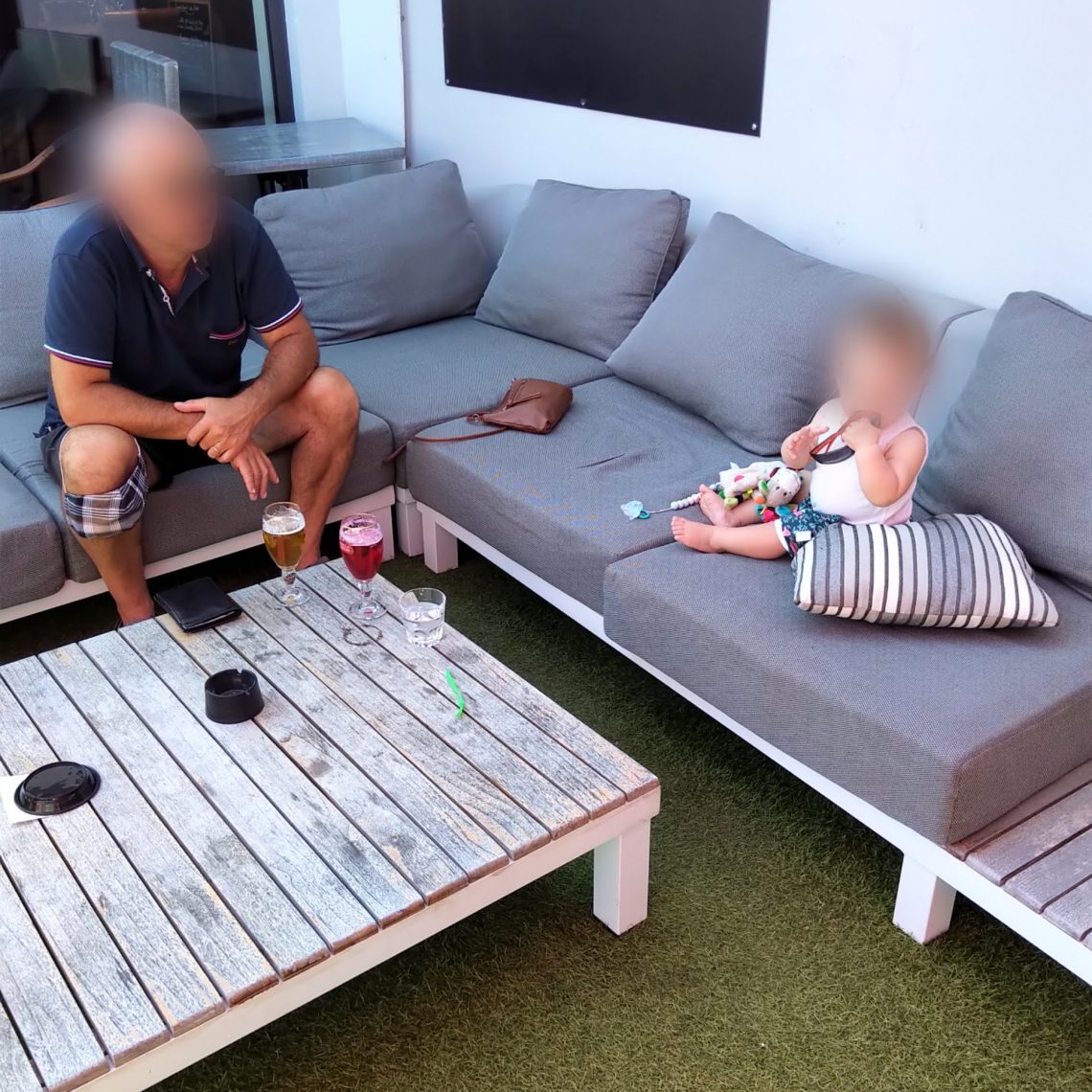 En terrasse avec Papi