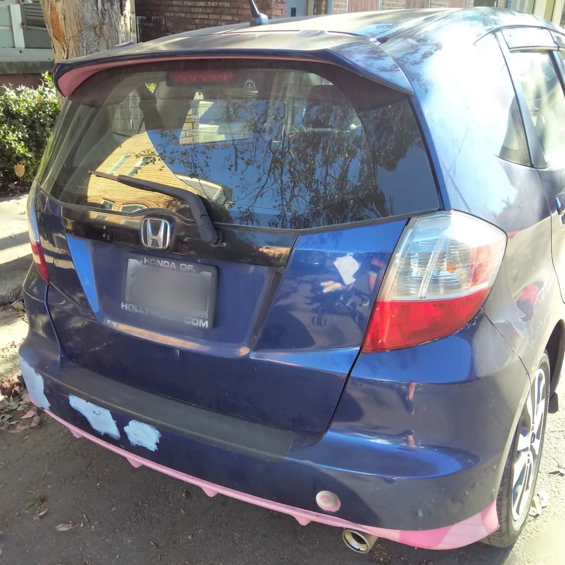 Notre voiture bleue et rose