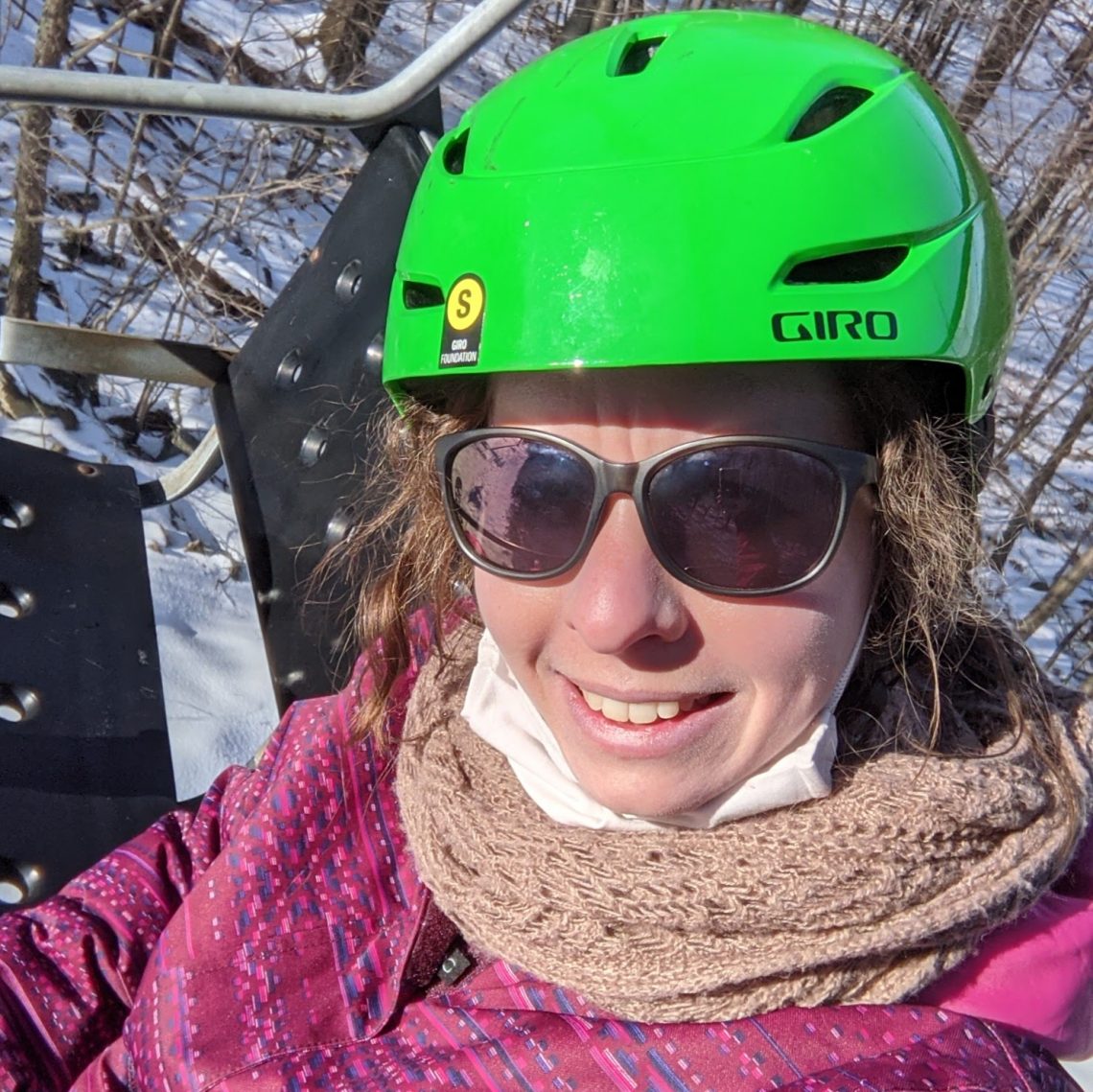 Maman sur les pistes de ski
