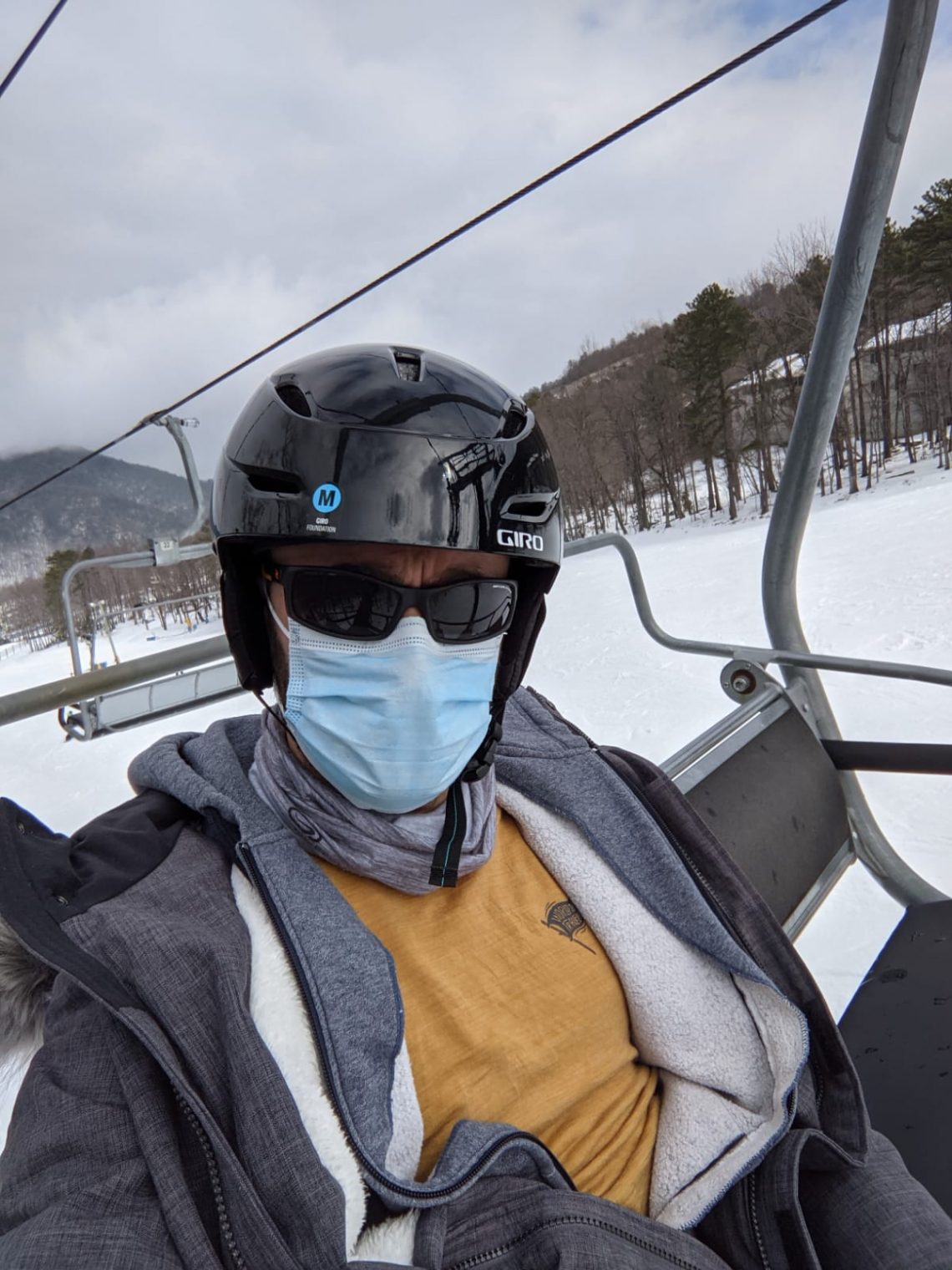 Papa sur les pistes de ski