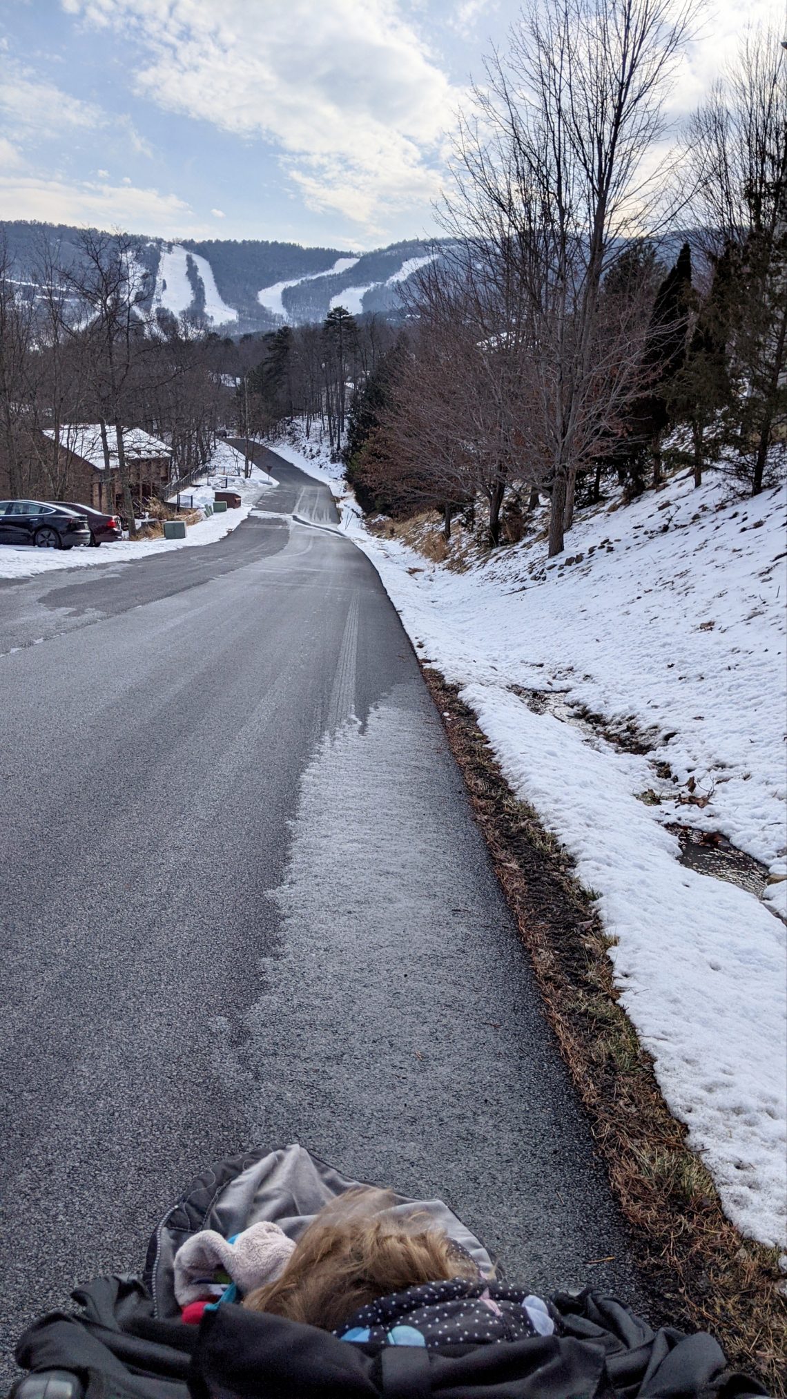 Vue sur les pistes de ski