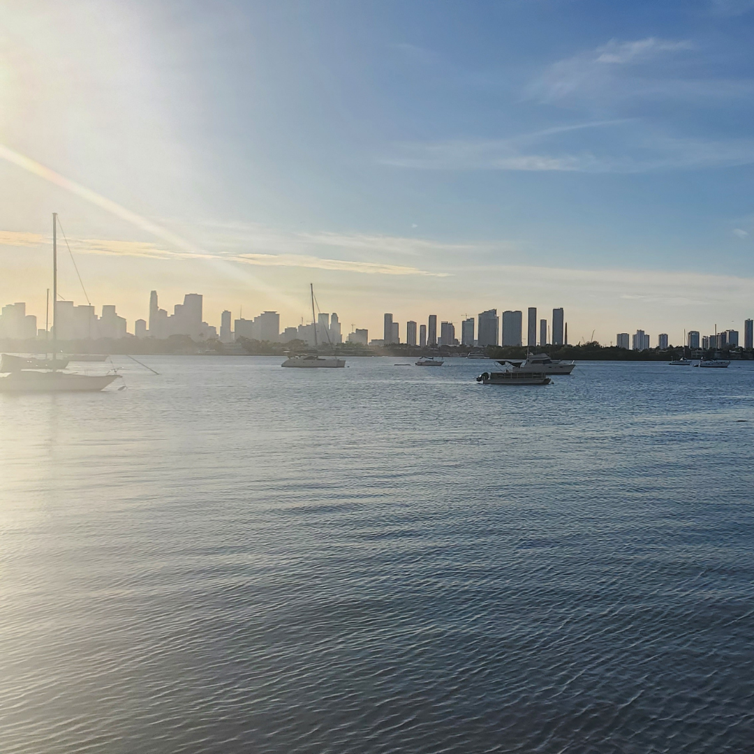 Couché de soleil sur la baie de Miami