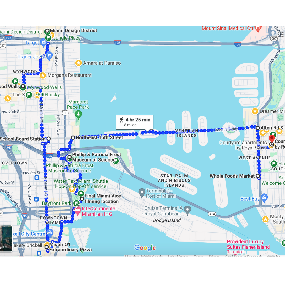 À Miami on marche beaucoup