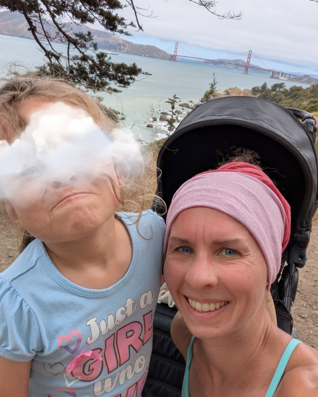 footing poussette pour voir le pont